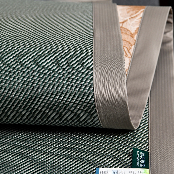 91家纺网 家纺一手货源 找家纺 小牛席业 2026新款绣球花开-冰藤双面席凉席藤席冰藤席竹席空调席草席冰丝席豆豆席乳胶席三件套 绣球花开-冰藤墨绿