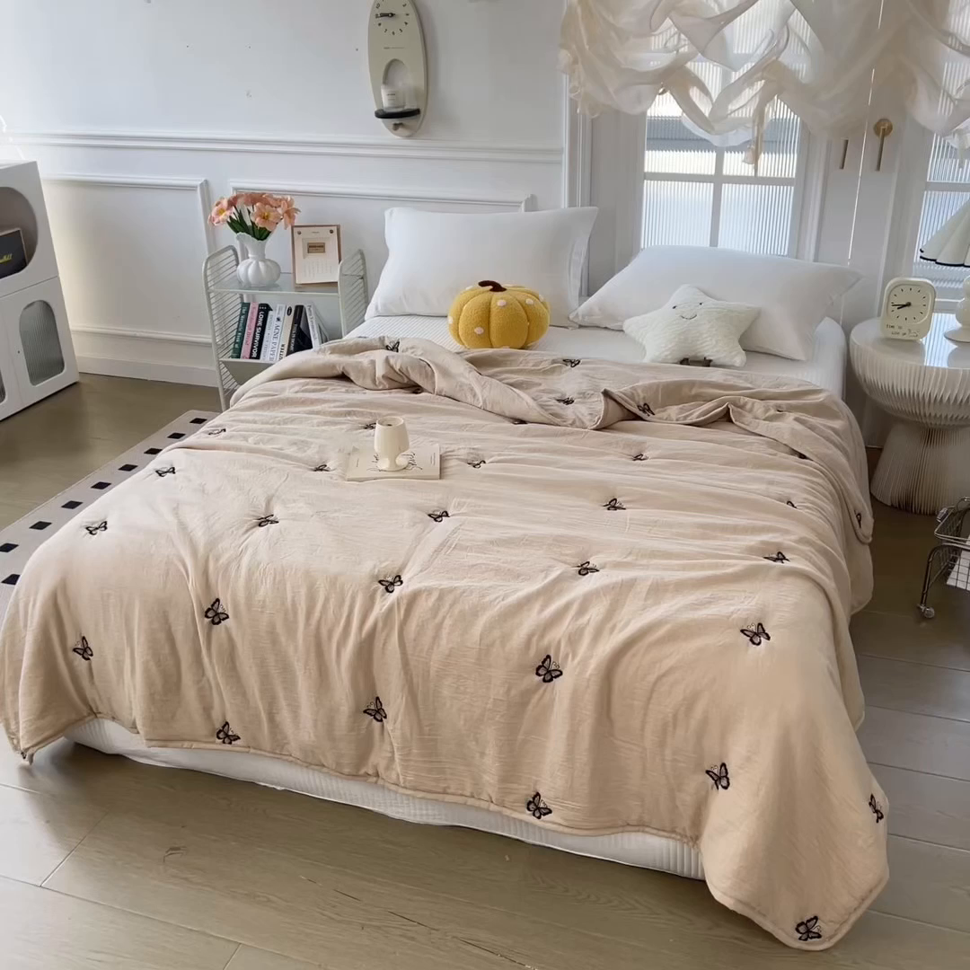 91家纺网 家纺一手货源 找家纺 （总）兄弟坊 2026新款水洗棉大豆刺绣夏被夏凉被空调被午睡被