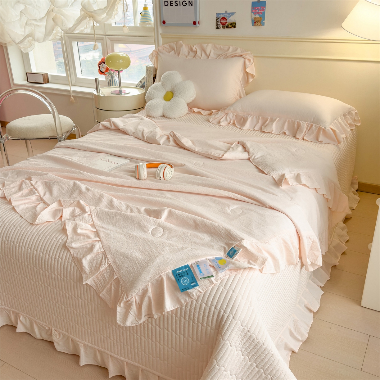 91家纺网 家纺一手货源 找家纺 （总）兄弟坊 2026新款韩版凉感皱皱绵花边夏被 夏凉被午睡被