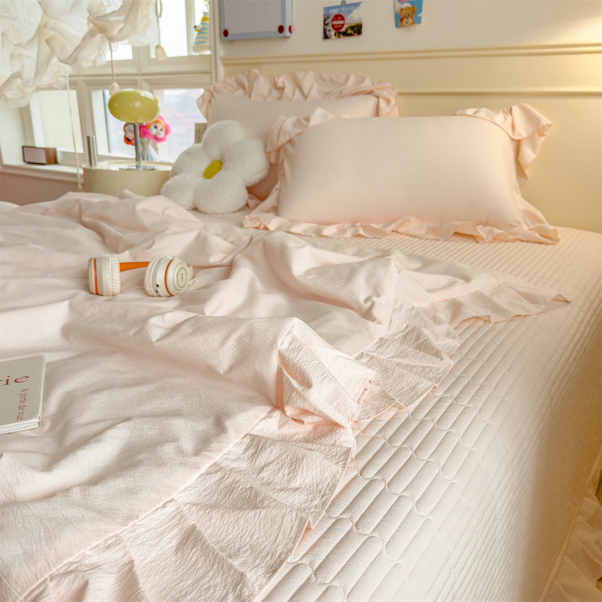 91家纺网 家纺一手货源 找家纺 （总）兄弟坊 2026新款韩版凉感皱皱绵花边夏被 夏凉被午睡被