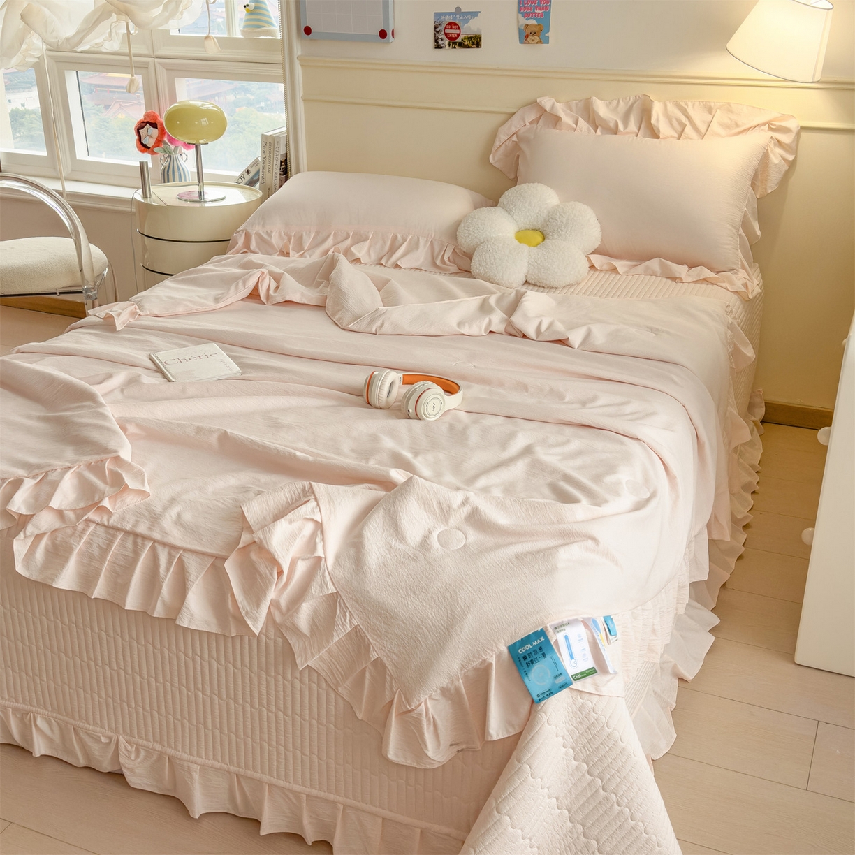 91家纺网 家纺一手货源 找家纺 （总）兄弟坊 2026新款韩版凉感皱皱绵花边夏被 夏凉被午睡被