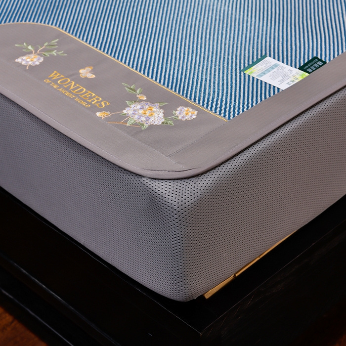 91家纺网 家纺一手货源 找家纺 （总）小牛席业 2026新款绣球花开-冰藤双面席系列（床笠款）凉席藤席冰藤席竹席空调席草席冰丝席豆豆席乳胶席三件套