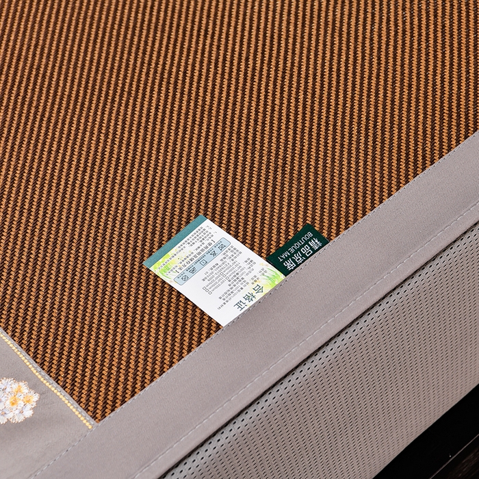 91家纺网 家纺一手货源 找家纺 小牛席业 2026新款绣球花开-冰藤双面席系列（床笠款）凉席藤席冰藤席竹席空调席草席冰丝席豆豆席乳胶席三件套 绣球花开-冰藤床笠款（黑咖）