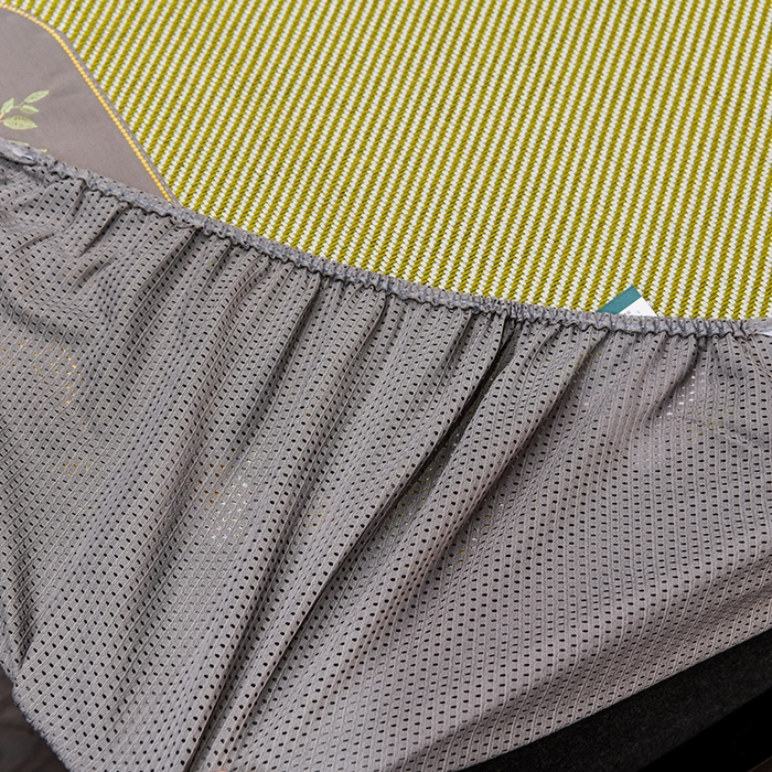 91家纺网 家纺一手货源 找家纺 小牛席业 2026新款绣球花开-冰藤双面席系列（床笠款）凉席藤席冰藤席竹席空调席草席冰丝席豆豆席乳胶席三件套 绣球花开-冰藤床笠款（青柠）