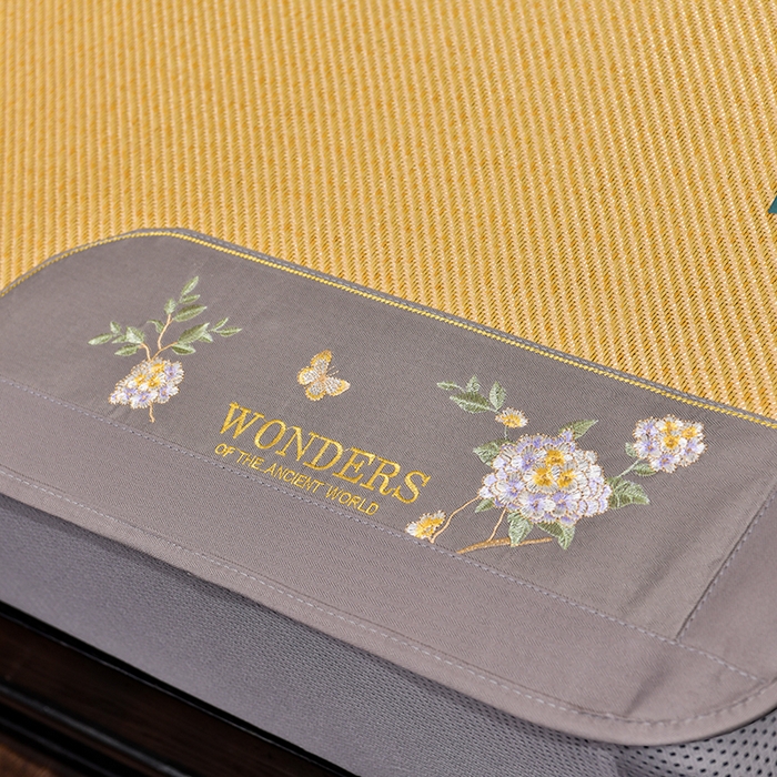 91家纺网 家纺一手货源 找家纺 小牛席业 2026新款绣球花开-冰藤双面席系列（床笠款）凉席藤席冰藤席竹席空调席草席冰丝席豆豆席乳胶席三件套 绣球花开-冰藤床笠款（浅咖）