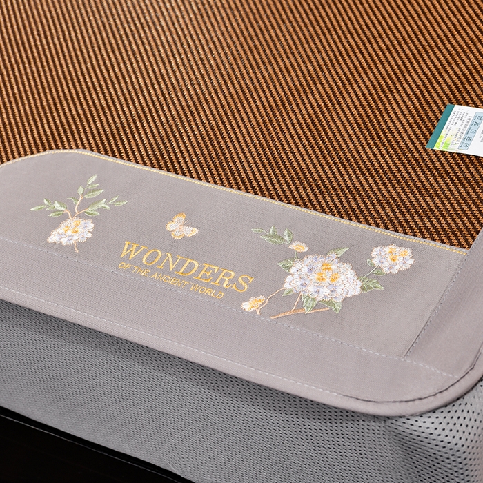 91家纺网 家纺一手货源 找家纺 小牛席业 2026新款绣球花开-冰藤双面席系列（床笠款）凉席藤席冰藤席竹席空调席草席冰丝席豆豆席乳胶席三件套 绣球花开-冰藤床笠款（黑咖）