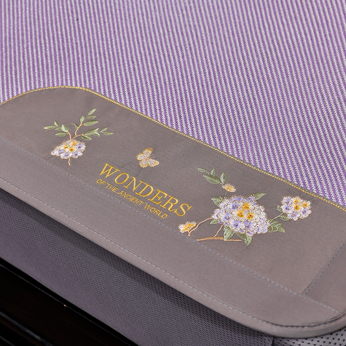 91家纺网 家纺一手货源 找家纺 小牛席业 2026新款绣球花开-冰藤双面席系列（床笠款）凉席藤席冰藤席竹席空调席草席冰丝席豆豆席乳胶席三件套 绣球花开-冰藤床笠款（浅紫）