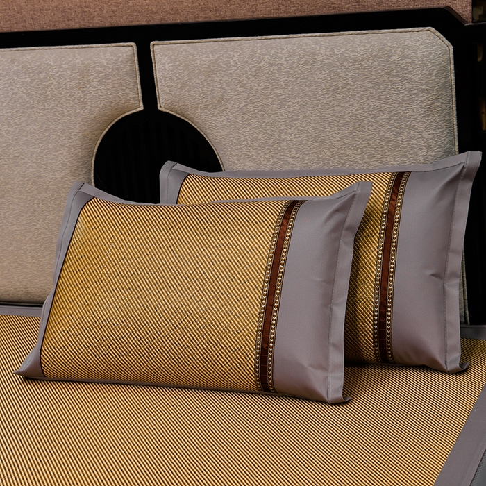 91家纺网 家纺一手货源 找家纺 小牛席业 2026新款绣球花开-冰藤双面席系列（床笠款）凉席藤席冰藤席竹席空调席草席冰丝席豆豆席乳胶席三件套 绣球花开-冰藤床笠款（深咖）