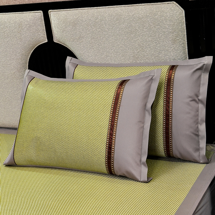 91家纺网 家纺一手货源 找家纺 小牛席业 2026新款绣球花开-冰藤双面席系列（床笠款）凉席藤席冰藤席竹席空调席草席冰丝席豆豆席乳胶席三件套 绣球花开-冰藤床笠款（青柠）