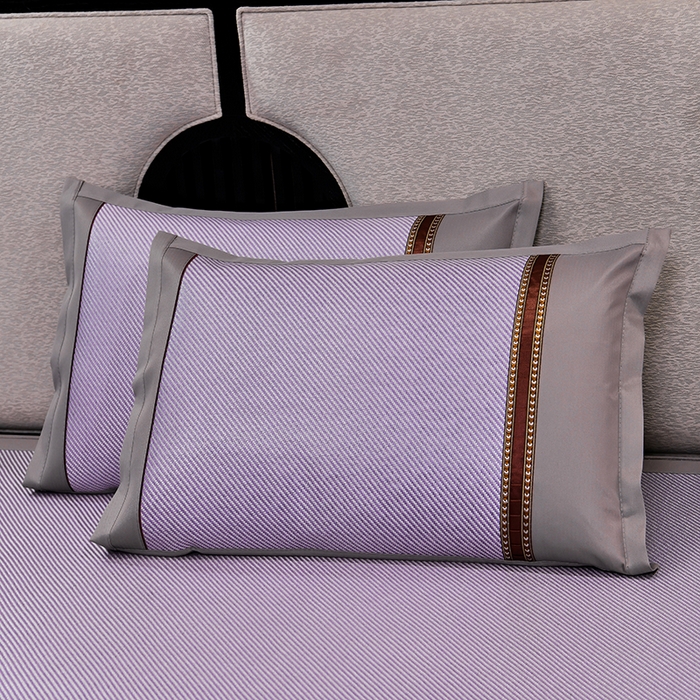 91家纺网 家纺一手货源 找家纺 小牛席业 2026新款绣球花开-冰藤双面席系列（床笠款）凉席藤席冰藤席竹席空调席草席冰丝席豆豆席乳胶席三件套 绣球花开-冰藤床笠款（浅紫）