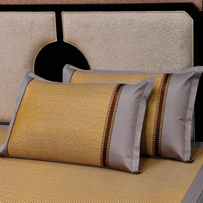 91家纺网 家纺一手货源 找家纺 小牛席业 2026新款绣球花开-冰藤双面席系列（床笠款）凉席藤席冰藤席竹席空调席草席冰丝席豆豆席乳胶席三件套 绣球花开-冰藤床笠款（深咖）