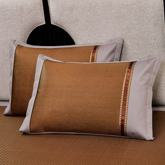 91家纺网 家纺一手货源 找家纺 小牛席业 2026新款绣球花开-冰藤双面席系列（床笠款）凉席藤席冰藤席竹席空调席草席冰丝席豆豆席乳胶席三件套 绣球花开-冰藤床笠款（黑咖）