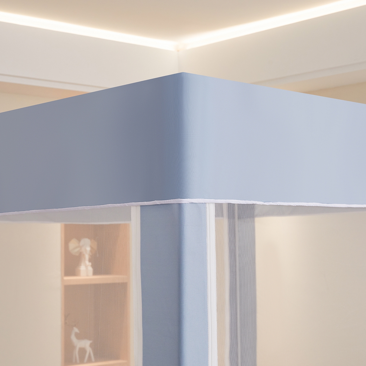 91家纺网 家纺一手货源 找家纺 （总）都市缘蚊帐 2026新款三开门坐床防摔蚊帐拉链方帐1.5m1.8m506坐床蚊帐