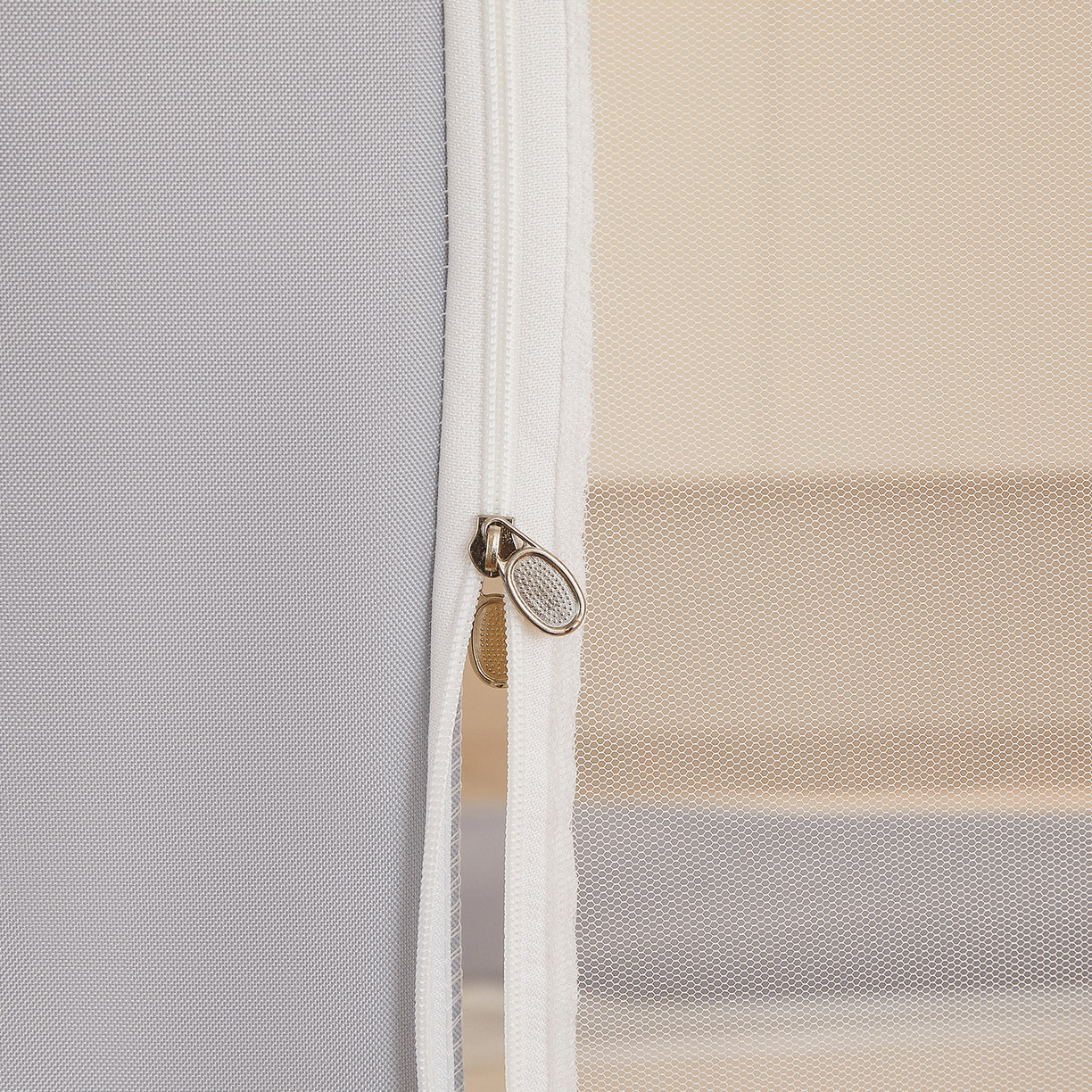 91家纺网 家纺一手货源 找家纺 都市缘蚊帐 2026新款三开门坐床防摔蚊帐拉链方帐1.5m1.8m506坐床蚊帐 506太空银