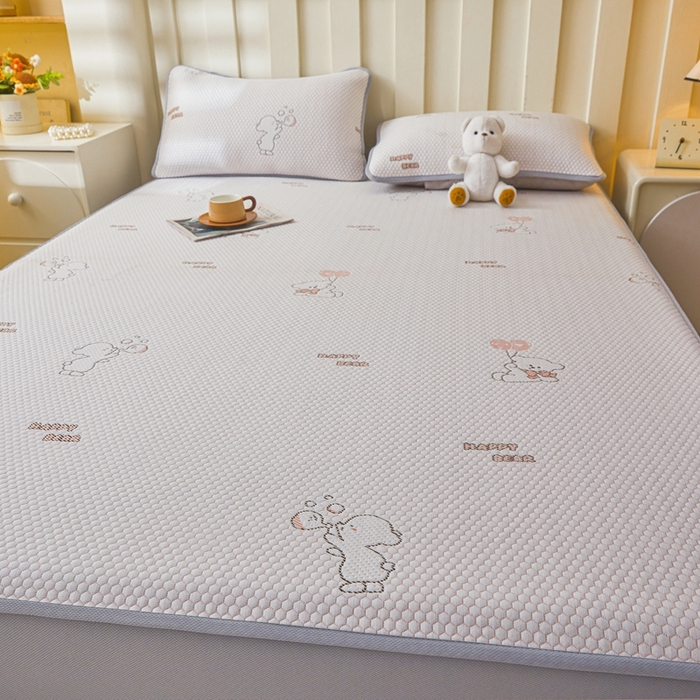 91家纺网 家纺一手货源 找家纺 凯罗 2026春夏凉豆豆小红书爆款A类乙纶PE凉豆豆床笠款可水洗床笠 爱心气球