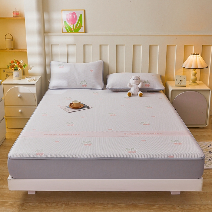 91家纺网 家纺一手货源 找家纺 凯罗 2026春夏凉豆豆小红书爆款A类乙纶PE凉豆豆床笠款可水洗床笠 樱桃芝芝