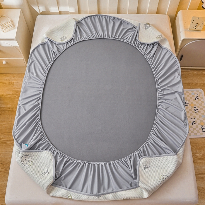 91家纺网 家纺一手货源 找家纺 凯罗 2026春夏凉豆豆小红书爆款A类乙纶PE凉豆豆床笠款可水洗床笠 波点草莓-绿