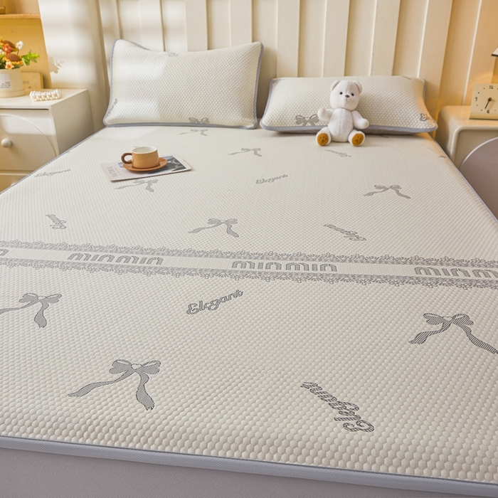 91家纺网 家纺一手货源 找家纺 凯罗 2026春夏凉豆豆小红书爆款A类乙纶PE凉豆豆床笠款可水洗床笠 蝴蝶结