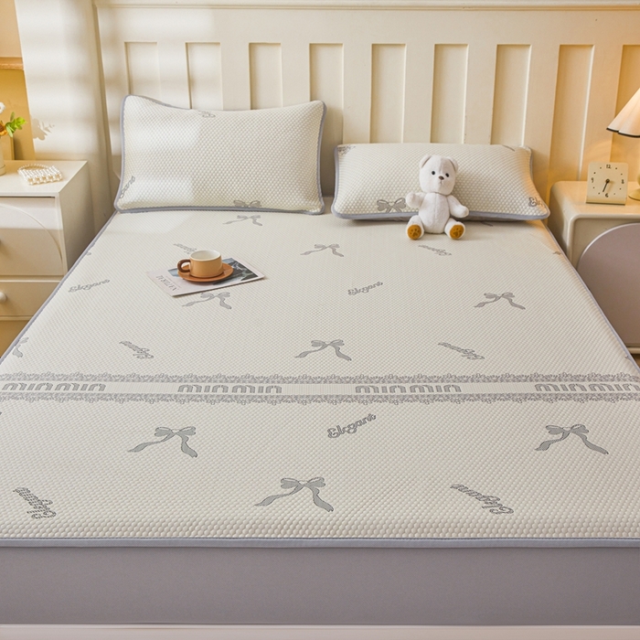 91家纺网 家纺一手货源 找家纺 凯罗 2026春夏凉豆豆小红书爆款A类乙纶PE凉豆豆床笠款可水洗床笠 蝴蝶结