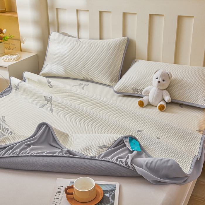 91家纺网 家纺一手货源 找家纺 凯罗 2026春夏凉豆豆小红书爆款A类乙纶PE凉豆豆床笠款可水洗床笠 蝴蝶结