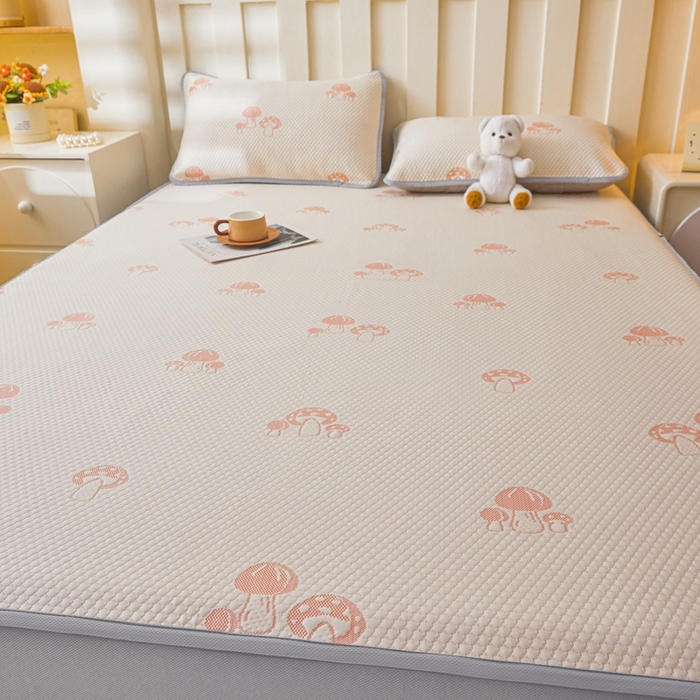 91家纺网 家纺一手货源 找家纺 凯罗 2026春夏凉豆豆小红书爆款A类乙纶PE凉豆豆床笠款可水洗床笠 蘑菇屋-粉