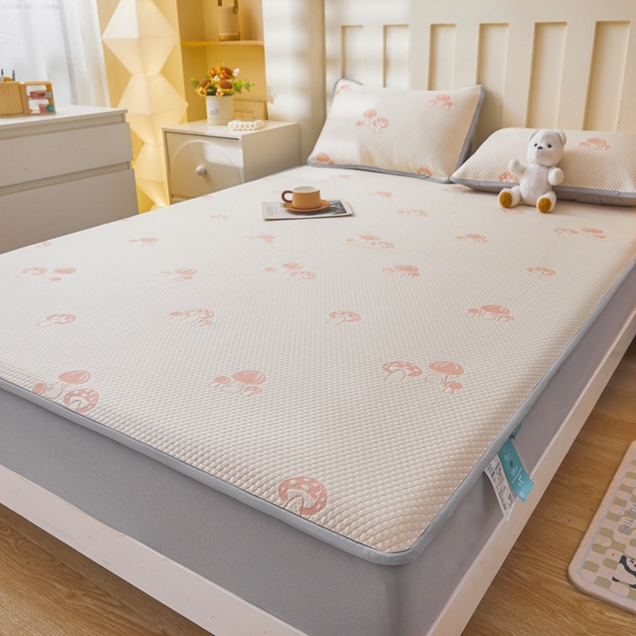 91家纺网 家纺一手货源 找家纺 凯罗 2026春夏凉豆豆小红书爆款A类乙纶PE凉豆豆床笠款可水洗床笠 蘑菇屋-粉