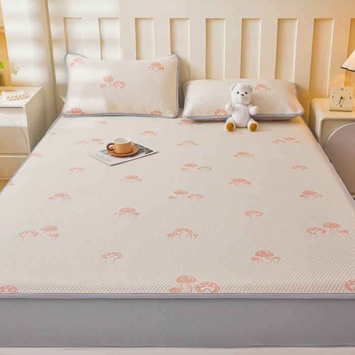 91家纺网 家纺一手货源 找家纺 凯罗 2026春夏凉豆豆小红书爆款A类乙纶PE凉豆豆床笠款可水洗床笠 蘑菇屋-粉