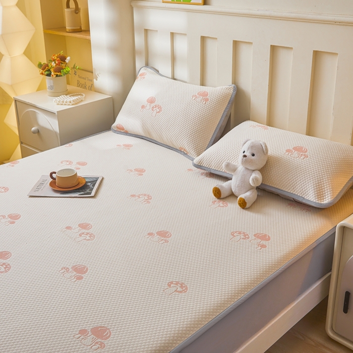 91家纺网 家纺一手货源 找家纺 凯罗 2026春夏凉豆豆小红书爆款A类乙纶PE凉豆豆床笠款可水洗床笠 蘑菇屋-粉