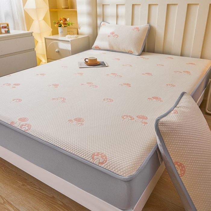 91家纺网 家纺一手货源 找家纺 凯罗 2026春夏凉豆豆小红书爆款A类乙纶PE凉豆豆床笠款可水洗床笠 蘑菇屋-粉