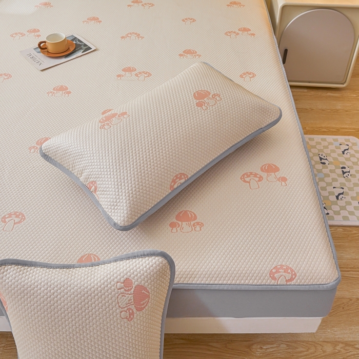 91家纺网 家纺一手货源 找家纺 凯罗 2026春夏凉豆豆小红书爆款A类乙纶PE凉豆豆床笠款可水洗床笠 蘑菇屋-粉