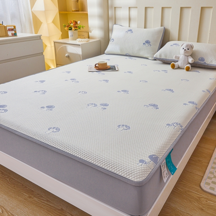 91家纺网 家纺一手货源 找家纺 凯罗 2026春夏凉豆豆小红书爆款A类乙纶PE凉豆豆床笠款可水洗床笠 蘑菇屋-蓝