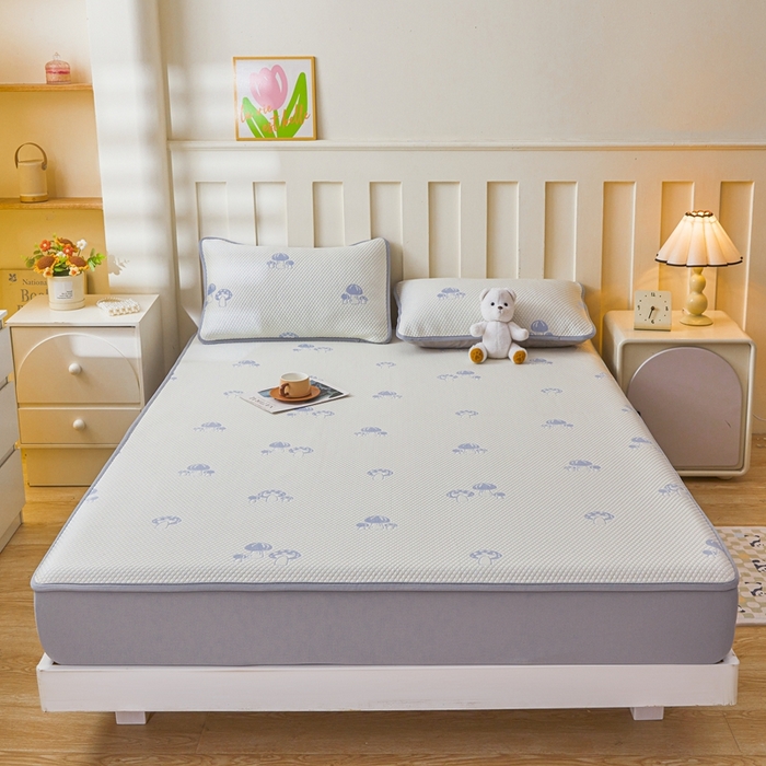 91家纺网 家纺一手货源 找家纺 凯罗 2026春夏凉豆豆小红书爆款A类乙纶PE凉豆豆床笠款可水洗床笠 蘑菇屋-蓝