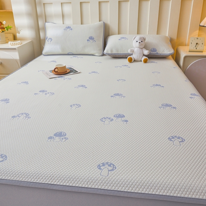 91家纺网 家纺一手货源 找家纺 凯罗 2026春夏凉豆豆小红书爆款A类乙纶PE凉豆豆床笠款可水洗床笠 蘑菇屋-蓝