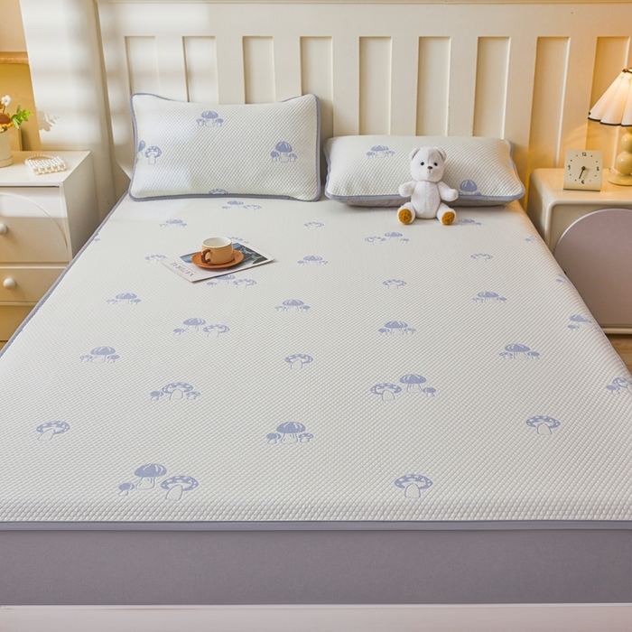 91家纺网 家纺一手货源 找家纺 凯罗 2026春夏凉豆豆小红书爆款A类乙纶PE凉豆豆床笠款可水洗床笠 蘑菇屋-蓝