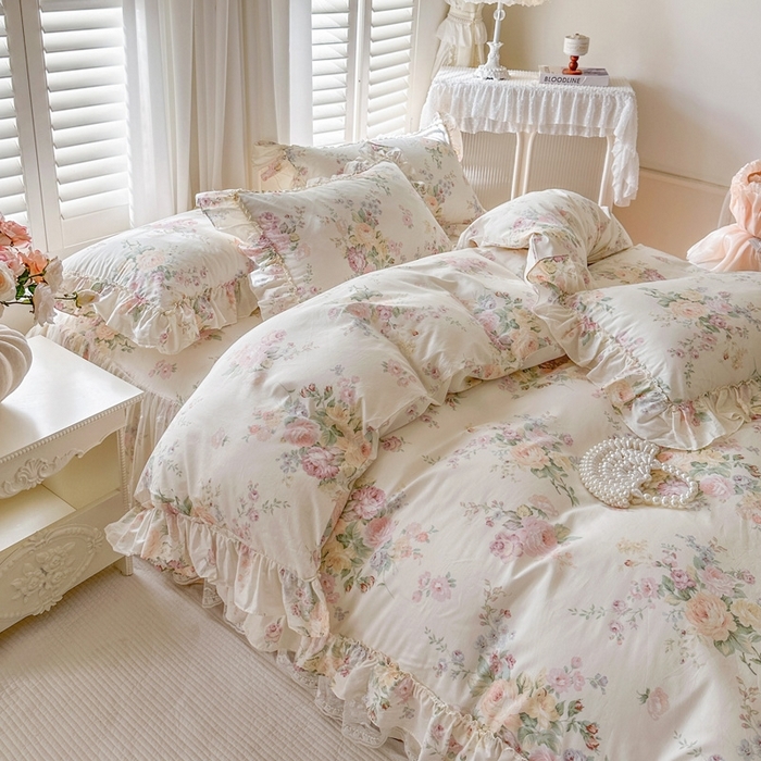 91家纺网 家纺一手货源 找家纺 （总）瑞宝 2026新款全棉印花床裙三件套床裙被套单品系列