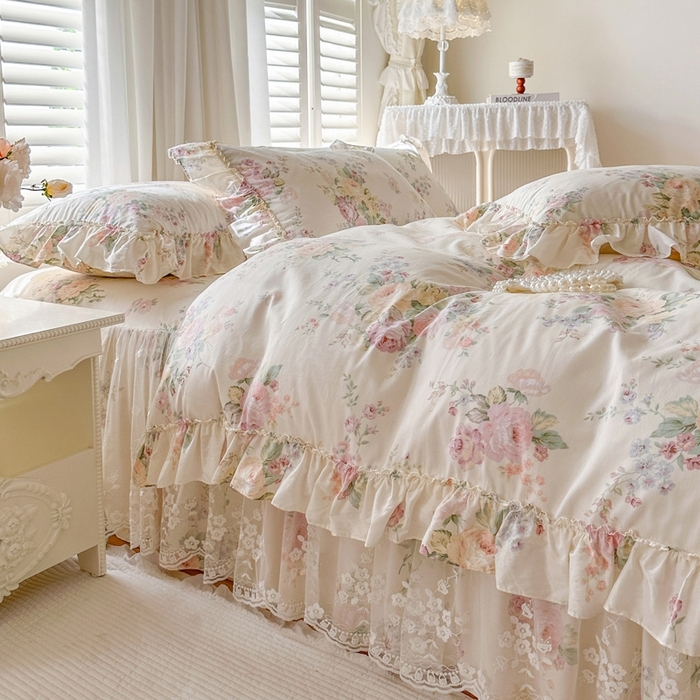 91家纺网 家纺一手货源 找家纺 （总）瑞宝 2026新款全棉印花床裙三件套床裙被套单品系列