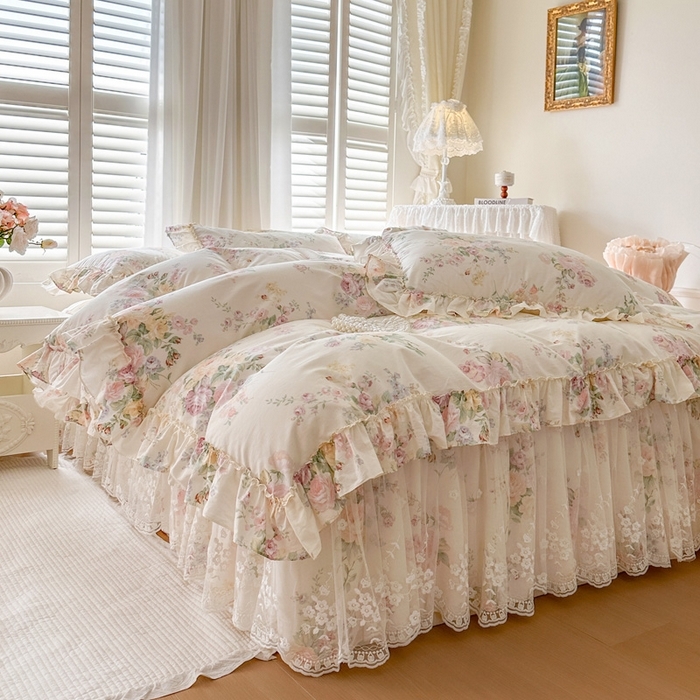 91家纺网 家纺一手货源 找家纺 （总）瑞宝 2026新款全棉印花床裙三件套床裙被套单品系列