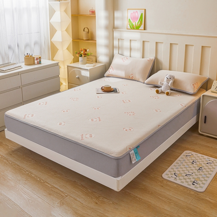 91家纺网 家纺一手货源 找家纺 凯罗 2026春夏凉豆豆小红书爆款A类乙纶PE凉豆豆床笠款可水洗床笠 盼盼乐园-粉