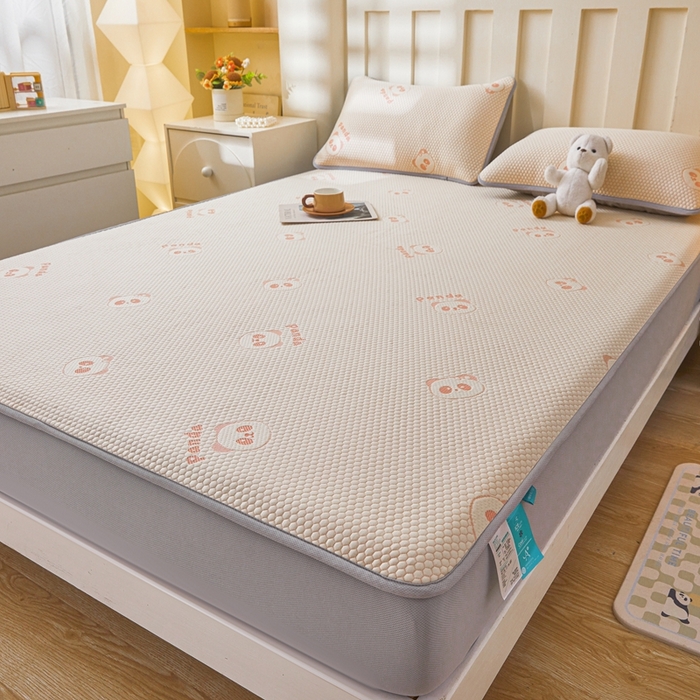 91家纺网 家纺一手货源 找家纺 凯罗 2026春夏凉豆豆小红书爆款A类乙纶PE凉豆豆床笠款可水洗床笠 盼盼乐园-粉