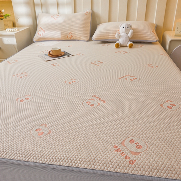 91家纺网 家纺一手货源 找家纺 凯罗 2026春夏凉豆豆小红书爆款A类乙纶PE凉豆豆床笠款可水洗床笠 盼盼乐园-粉