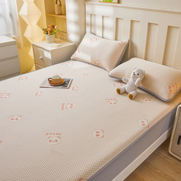 91家纺网 家纺一手货源 找家纺 凯罗 2026春夏凉豆豆小红书爆款A类乙纶PE凉豆豆床笠款可水洗床笠 盼盼乐园-粉