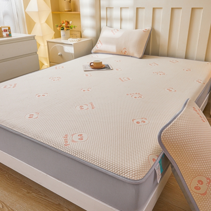 91家纺网 家纺一手货源 找家纺 凯罗 2026春夏凉豆豆小红书爆款A类乙纶PE凉豆豆床笠款可水洗床笠 盼盼乐园-粉