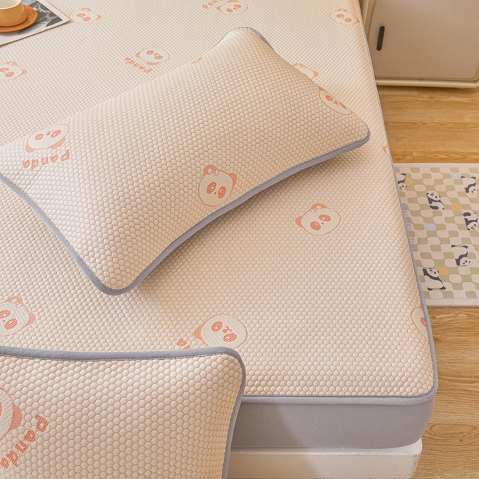 91家纺网 家纺一手货源 找家纺 凯罗 2026春夏凉豆豆小红书爆款A类乙纶PE凉豆豆床笠款可水洗床笠 盼盼乐园-粉