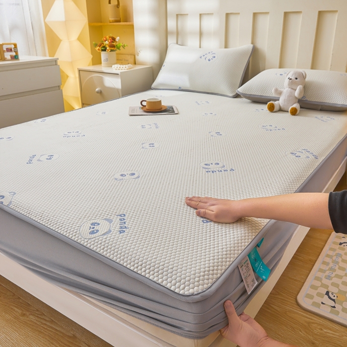 凯罗 2026春夏凉豆豆小红书爆款A类乙纶PE凉豆豆床笠款可水洗床笠 盼盼乐园-蓝