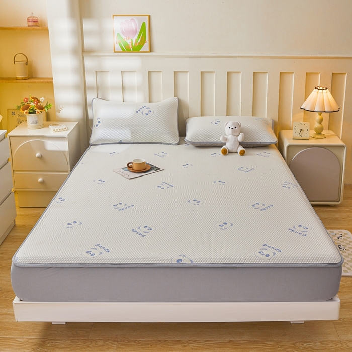 91家纺网 家纺一手货源 找家纺 凯罗 2026春夏凉豆豆小红书爆款A类乙纶PE凉豆豆床笠款可水洗床笠 盼盼乐园-蓝