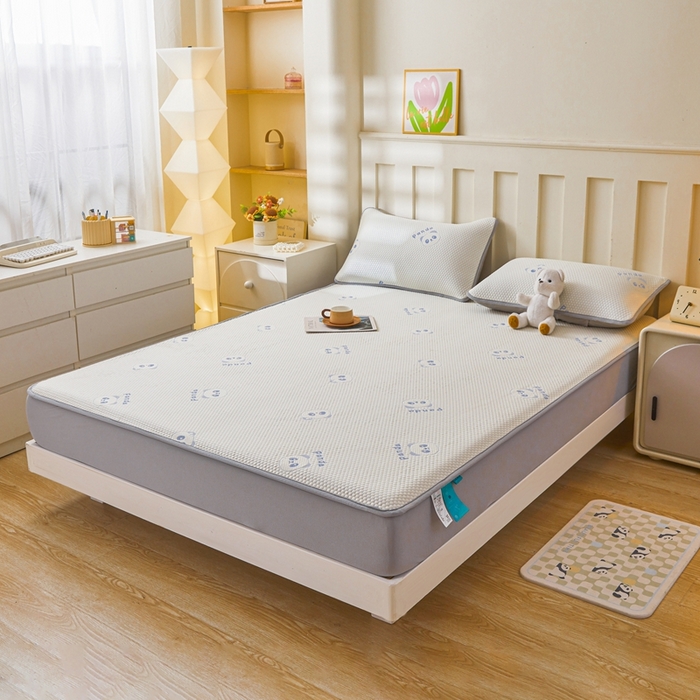 91家纺网 家纺一手货源 找家纺 凯罗 2026春夏凉豆豆小红书爆款A类乙纶PE凉豆豆床笠款可水洗床笠 盼盼乐园-蓝