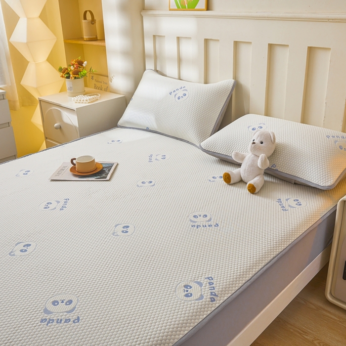 91家纺网 家纺一手货源 找家纺 凯罗 2026春夏凉豆豆小红书爆款A类乙纶PE凉豆豆床笠款可水洗床笠 盼盼乐园-蓝