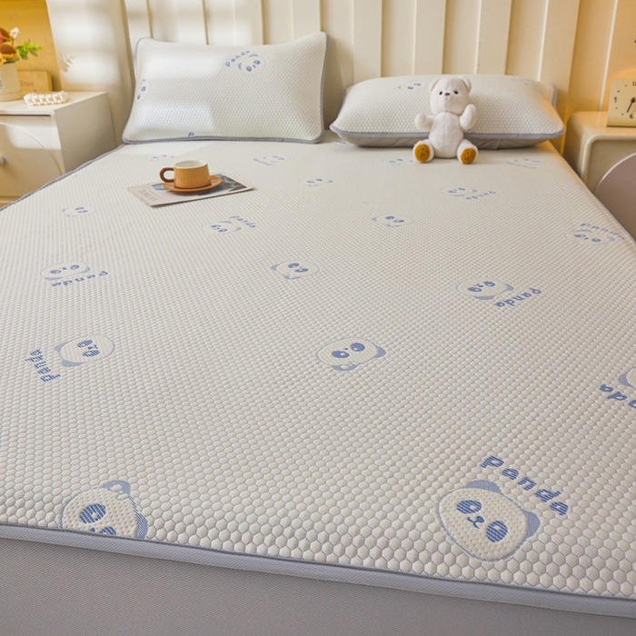 91家纺网 家纺一手货源 找家纺 凯罗 2026春夏凉豆豆小红书爆款A类乙纶PE凉豆豆床笠款可水洗床笠 盼盼乐园-蓝