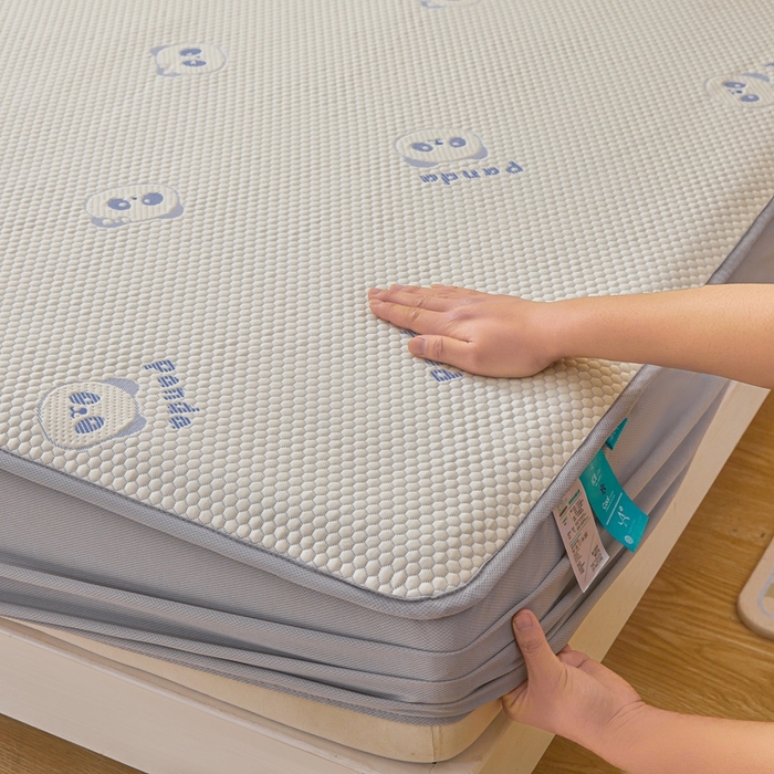 91家纺网 家纺一手货源 找家纺 凯罗 2026春夏凉豆豆小红书爆款A类乙纶PE凉豆豆床笠款可水洗床笠 盼盼乐园-蓝