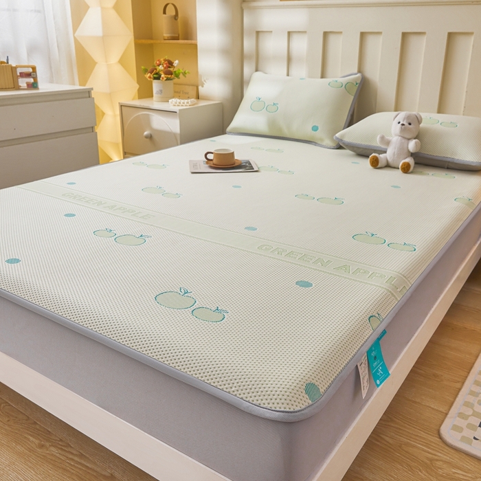 91家纺网 家纺一手货源 找家纺 凯罗 2026春夏凉豆豆小红书爆款A类乙纶PE凉豆豆床笠款可水洗床笠 青苹果乐园